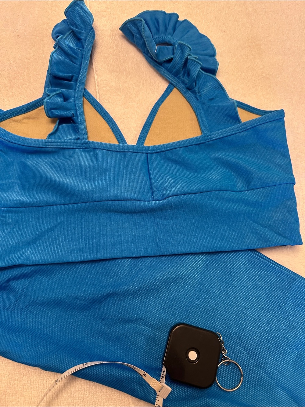 Source Unknown Royal Blue Ruffled-Strap Jumpsuit - Picture 3 of 6